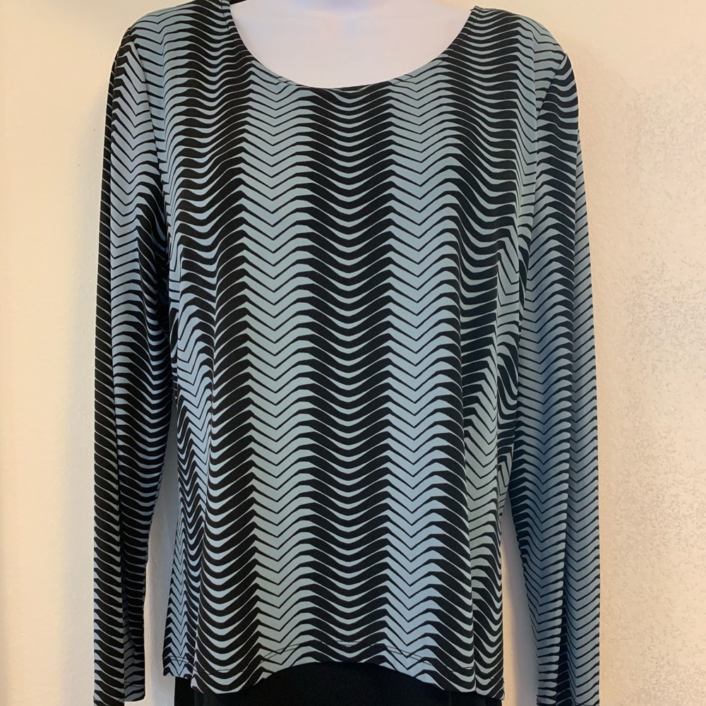 ALFANI Geometric Blue and Black Dress Shirt